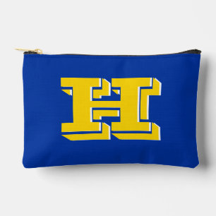 Royal Blue and Gold Team Pride Monogram Accessory Pouch
