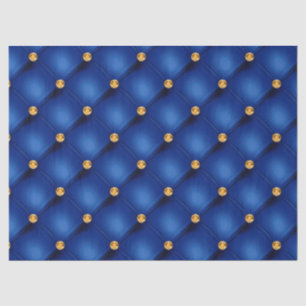 Royal Blue and Gold Tufted Tissue Paper