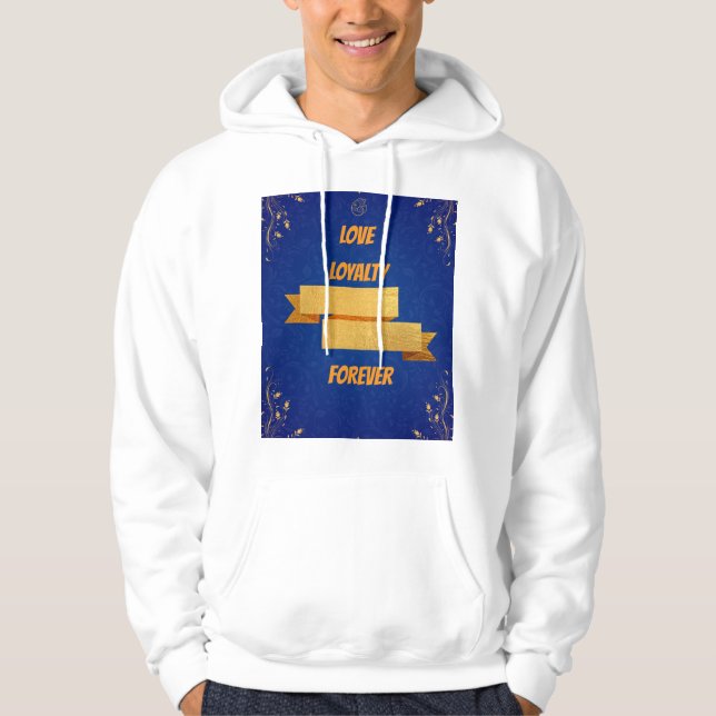 Royal Blue and Gold Wedding T-Shirt Design Hoodie (Front)