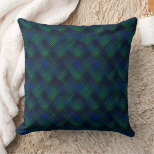 Royal blue and green tartan  cushion