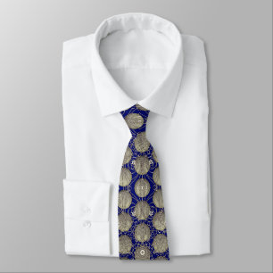 Royal Blue and Grey Polka Dots Pattern Tie
