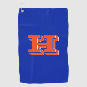 Royal Blue and Orange College Colors Golf Towel