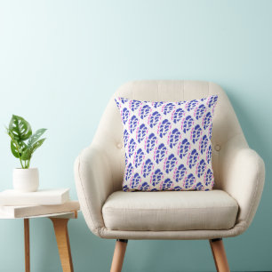 Royal blue and pink patterns  cushion