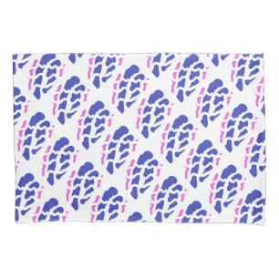 Royal blue and pink patterns pillowcase