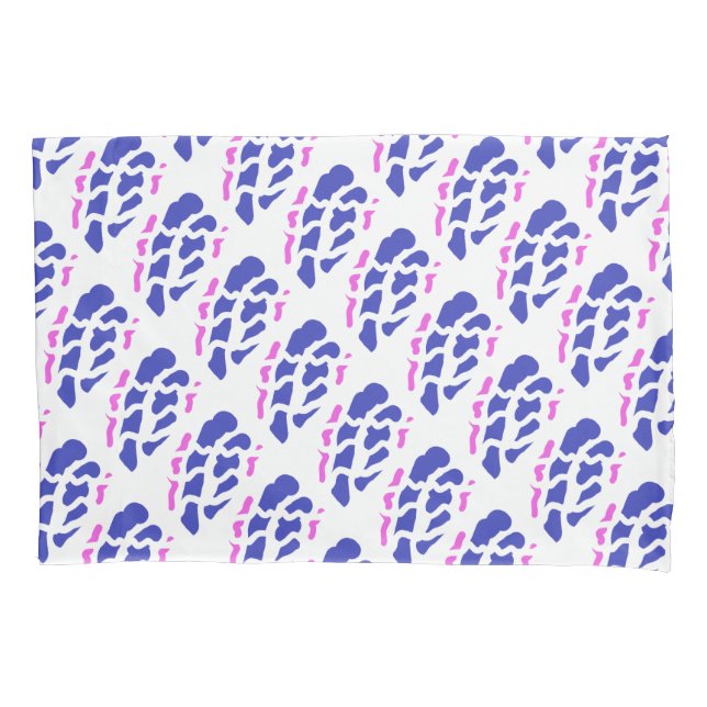 Royal blue and pink patterns  pillowcase (Front)