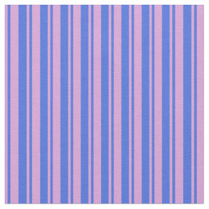 Royal Blue and Plum Striped Pattern Fabric