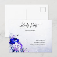 Royal Blue and Purple Wedding RSVP