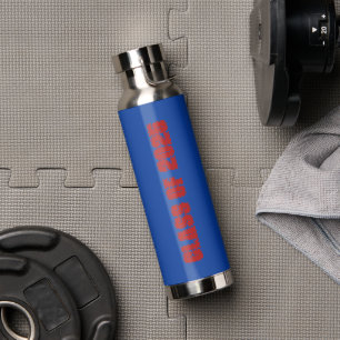 Royal Blue and Red School Colors Class Year Water Bottle