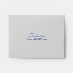Royal Blue and Silver Envelope for RSVP Card
