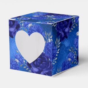 Royal Blue and Silver Floral Favour Box