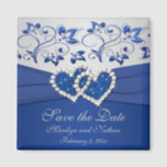 Royal Blue and Silver Wedding Favour Magnet<br><div class="desc">This save the date magnet matches the invitation and other items shown below. The text is customisable so you can change it to say "Thank You" and give it out as a wedding favour if you want to. If you require any other matching items in this design, please email me...</div>