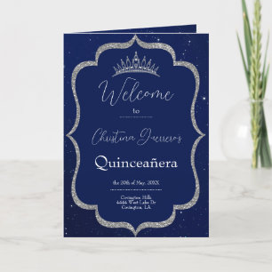 Royal Blue and Starry Night Quinceanera Program