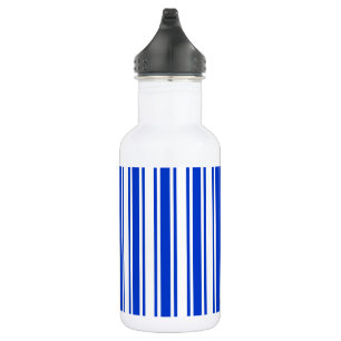 Royal blue and white candy stripes 532 ml water bottle