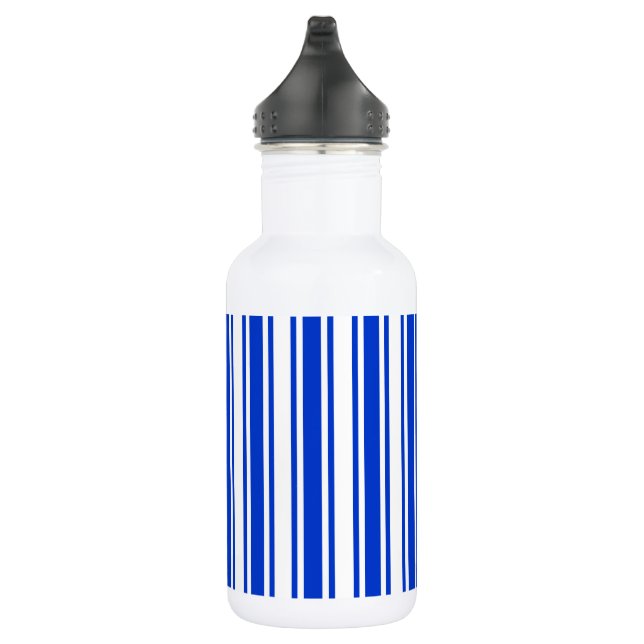 Royal blue and white candy stripes 532 ml water bottle (Right)