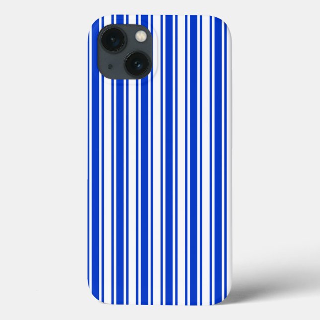 Royal blue and white candy stripes Case-Mate iPhon iPhone Case (Back)