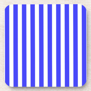 Royal blue and white candy stripes coaster