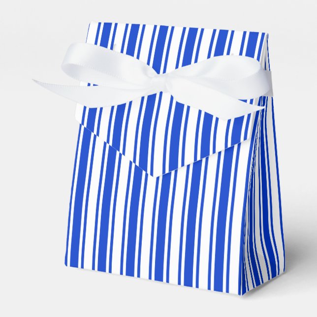 Royal blue and white candy stripes favour box (Front Side)