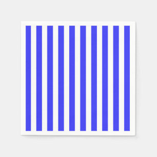 Royal blue and white candy stripes napkin