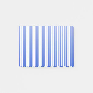 Royal blue and white candy stripes post-it notes