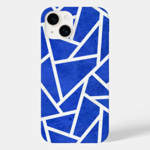 Royal blue and white mosaic pattern Case-Mate iPhone 14 case