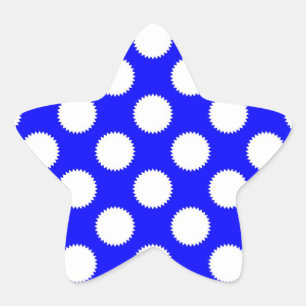 Royal Blue and White Polka Dot Star Sticker