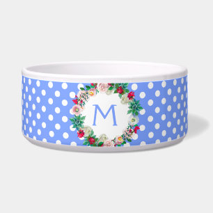 Royal Blue and White Polka Dots with Monogram Pet