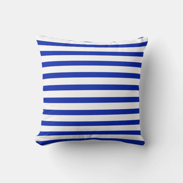 Royal blue and white Stripe Cushion (Front)