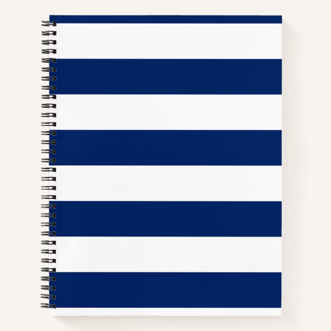 Royal Blue and White Stripes Notebook (Front)