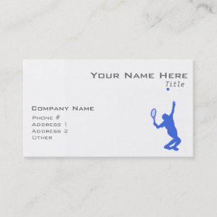 Royal Blue and White Tennis Business Card