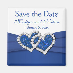 Royal Blue and White Wedding Favor Magnet