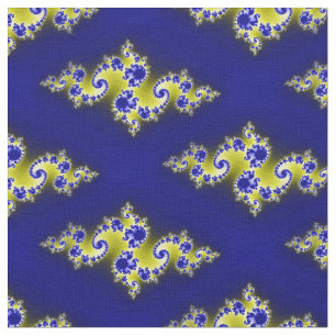 Royal Blue and Yellow Swirls Fabric