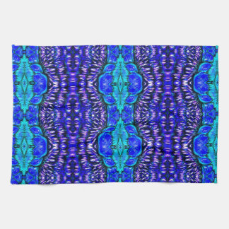 royal blue aqua hippie tiedye rug pattern tea towel