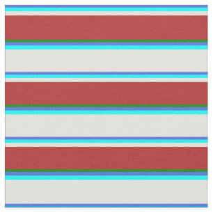 Royal Blue, Aqua, Light Cyan, Red & Green Coloured Fabric