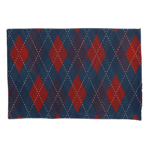 Royal Blue Argyle Christmas Pattern Pillowcase
