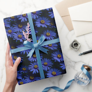 Royal Blue Aster Flower Wrapping paper