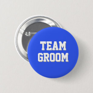 Royal Blue Athletic Letters Team Groom 6 Cm Round Badge