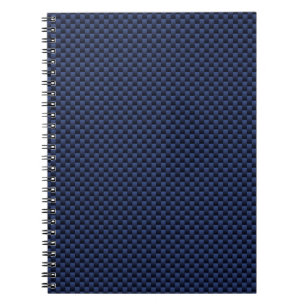 Royal Blue Automotive Carbon Fibre Weave Print Notebook