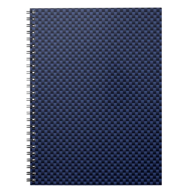Royal Blue Automotive Carbon Fibre Weave Print Notebook (Front)