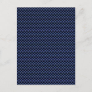 Royal Blue Automotive Carbon Fibre Weave Print Postcard