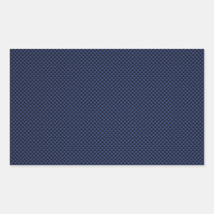 Royal Blue Automotive Carbon Fibre Weave Print Rectangular Sticker
