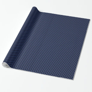 Royal Blue Automotive Carbon Fibre Weave Style Wrapping Paper
