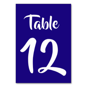Royal Blue Background Table Number Card