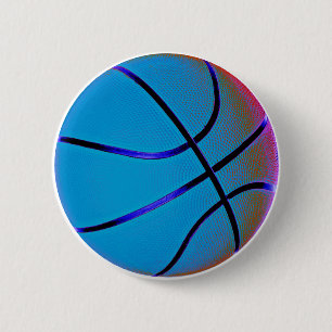 Royal Blue Basketball 6 Cm Round Badge