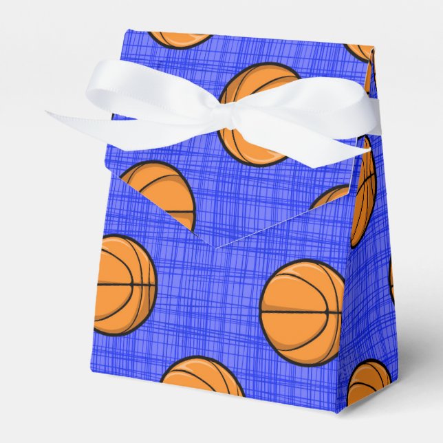 Royal Blue Basketball Pattern Favour Box (Front Side)