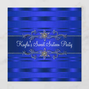 Royal Blue Birthday Party Invitation