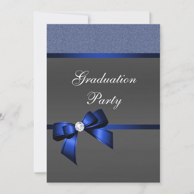 Royal Blue & Black Graduation Party      Invitation (Front)
