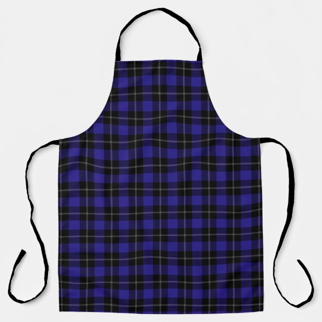 Royal Blue Black Plaid Apron (Front)