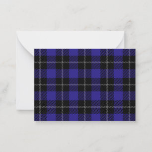 Royal Blue Black Plaid Card