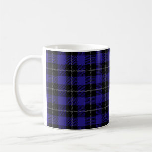 Royal Blue Black Plaid Coffee Mug