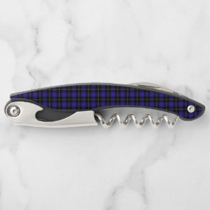 Royal Blue Black Plaid Corkscrew